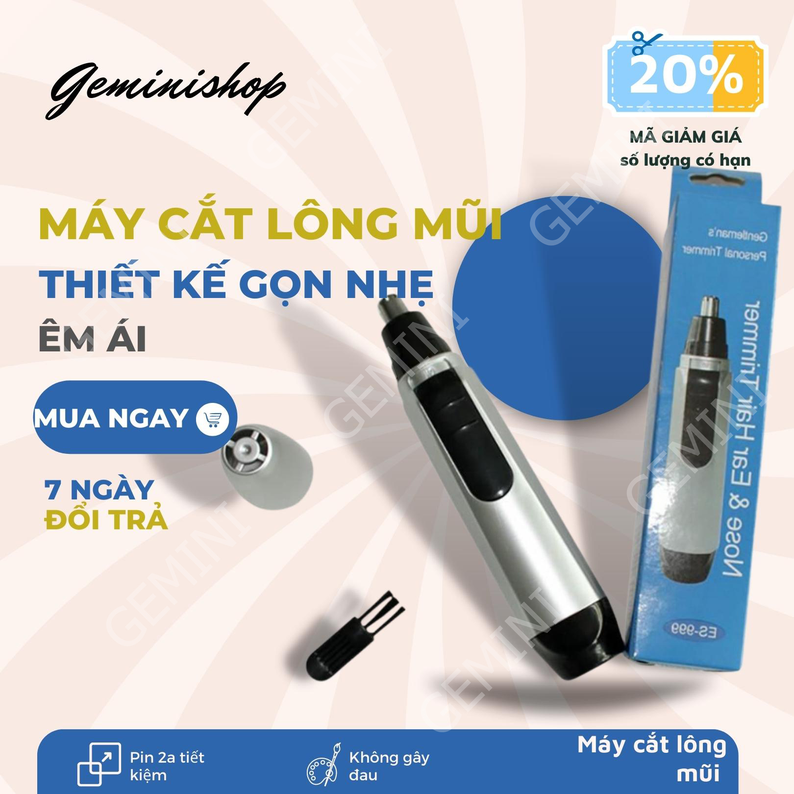 Máy cắt tỉa lông mũi bằng điện ES999 (Không tặng kèm pin)
