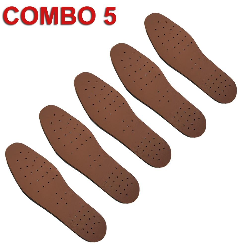 [Combo 5 Đôi] Miếng Lót Giày Lót Giày Nam Da Thật Juosu LD0363 (Nâu)
