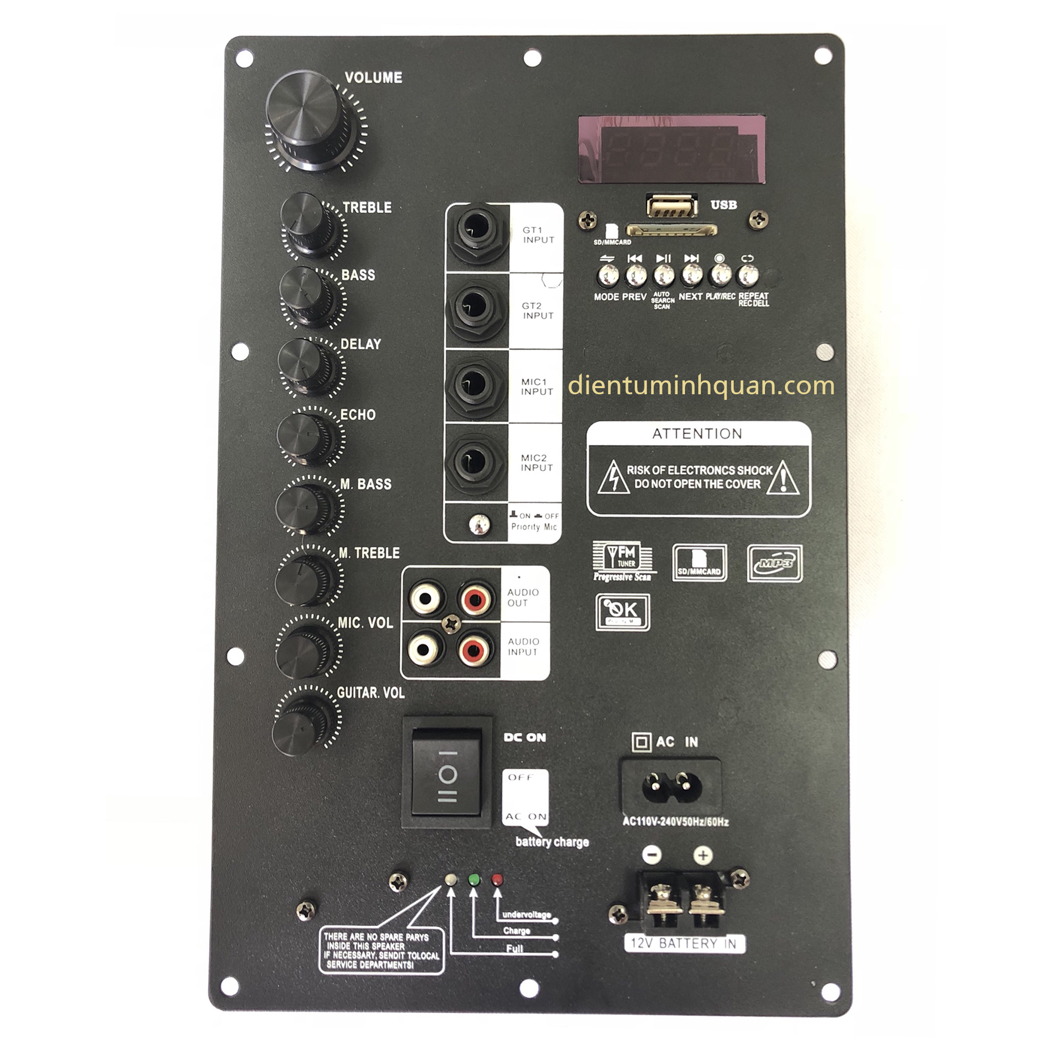 Board loa kéo 120w phiên bản cao cấp18x28cm, bo loa kéo đa năng dùng cho nhiều hãng blk007