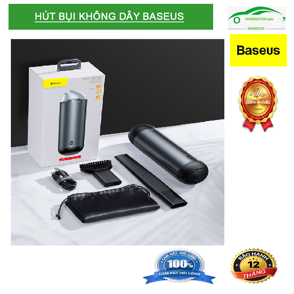 Máy hút bụi cầm tay mini không dây Baseus Vacuum Clean lực hút 4000kPA dễ dàng làm sạch bụi trong xe hơi, bàn phím máy tính hay ghế sofa
