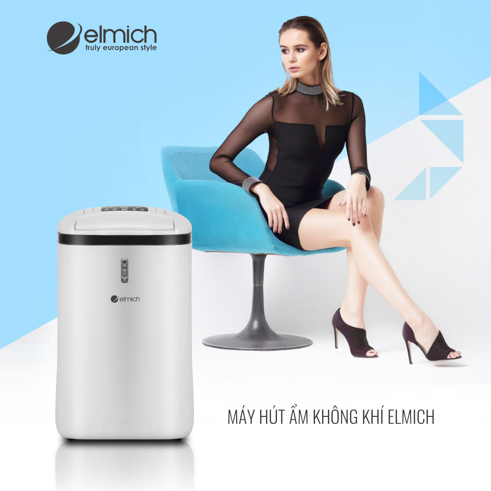 Máy hút ẩm, máy lọc không khí elmich de-3923 dung tích 20l, công nghệ european, bảo hành 24 tháng