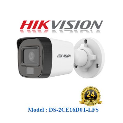 Camera quan sát hikvision ds-2ce17d0t-lfs 2mp full hd, ir 40m, đèn ánh sáng trắng 40m, tích hợp micro