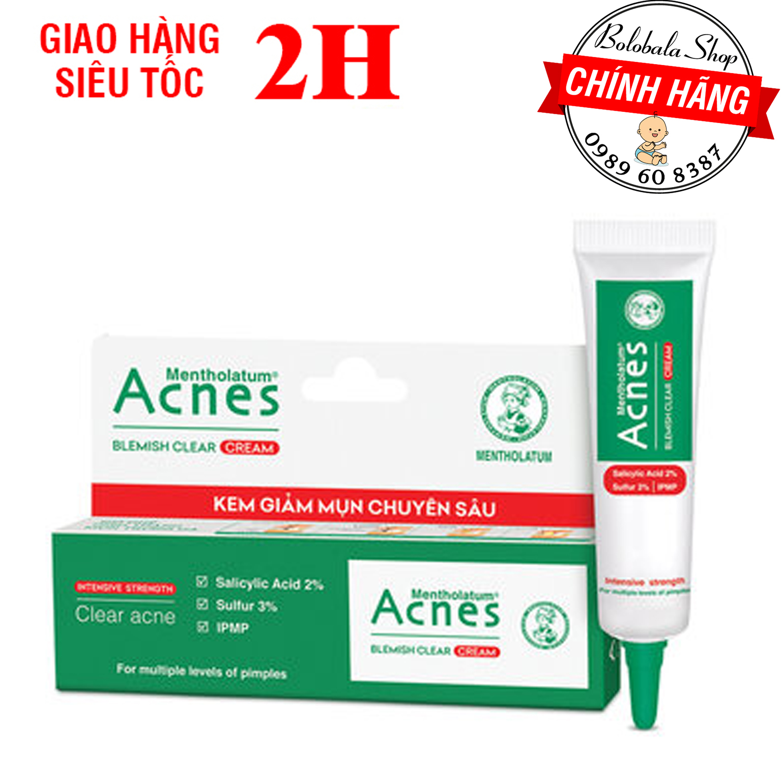 KEM giảm mụn ACNES chuyên sâu Blemish Clear Cream 5g chấm mụn Acnes