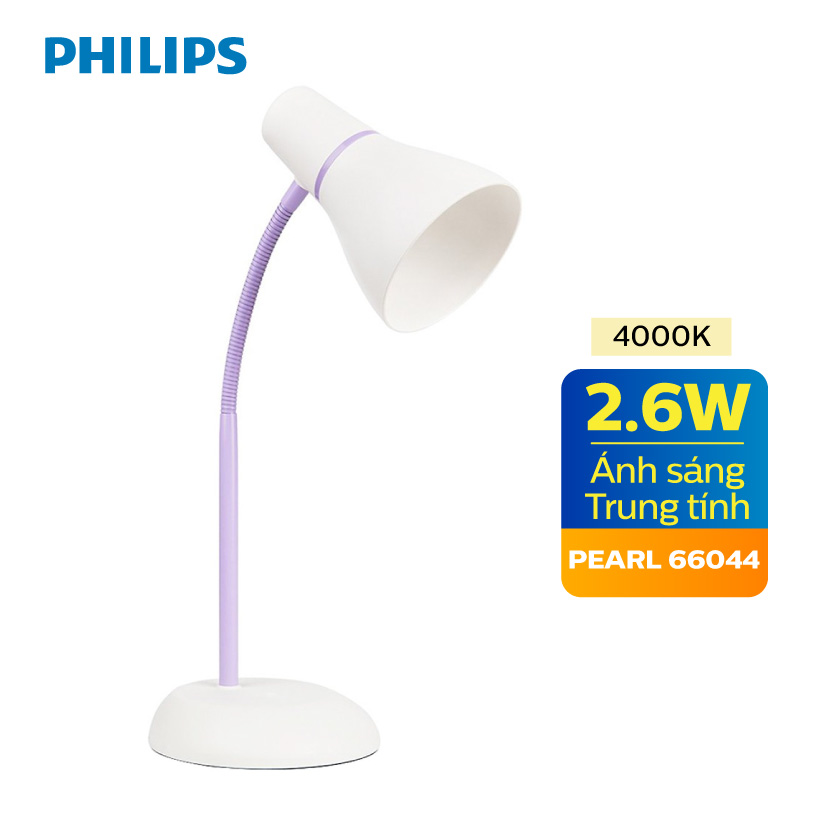 Đèn bàn LED Philips Pearl 66044 2.6W 4000K (Tím) - Ánh sáng trung tính
