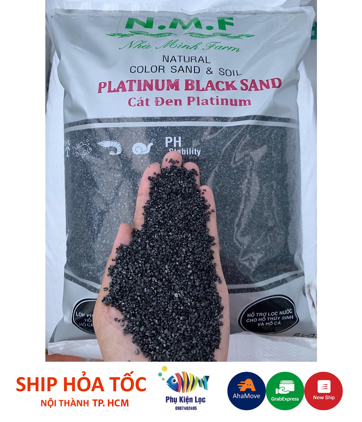 Cát đen platinum 1kg - trải nền trang trí bể cá, bể thủy sinh