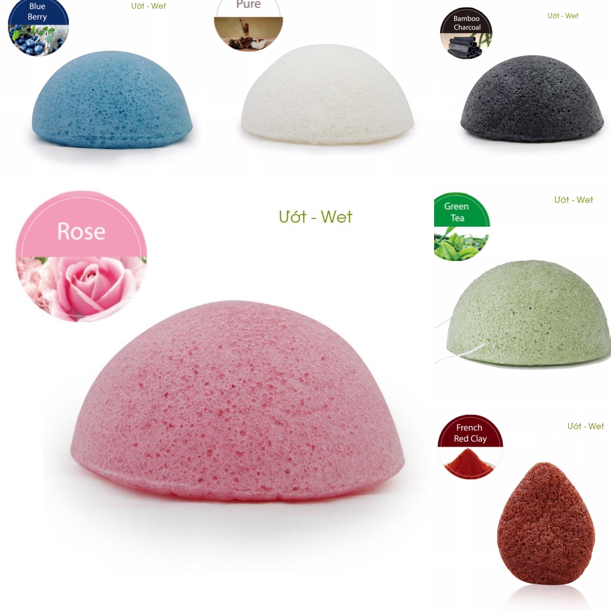 Bông rửa mặt konjac từ bột khoai nưa tự nhiên an toàn, làm sạch sâu và mềm mại, giữ ẩm cho da