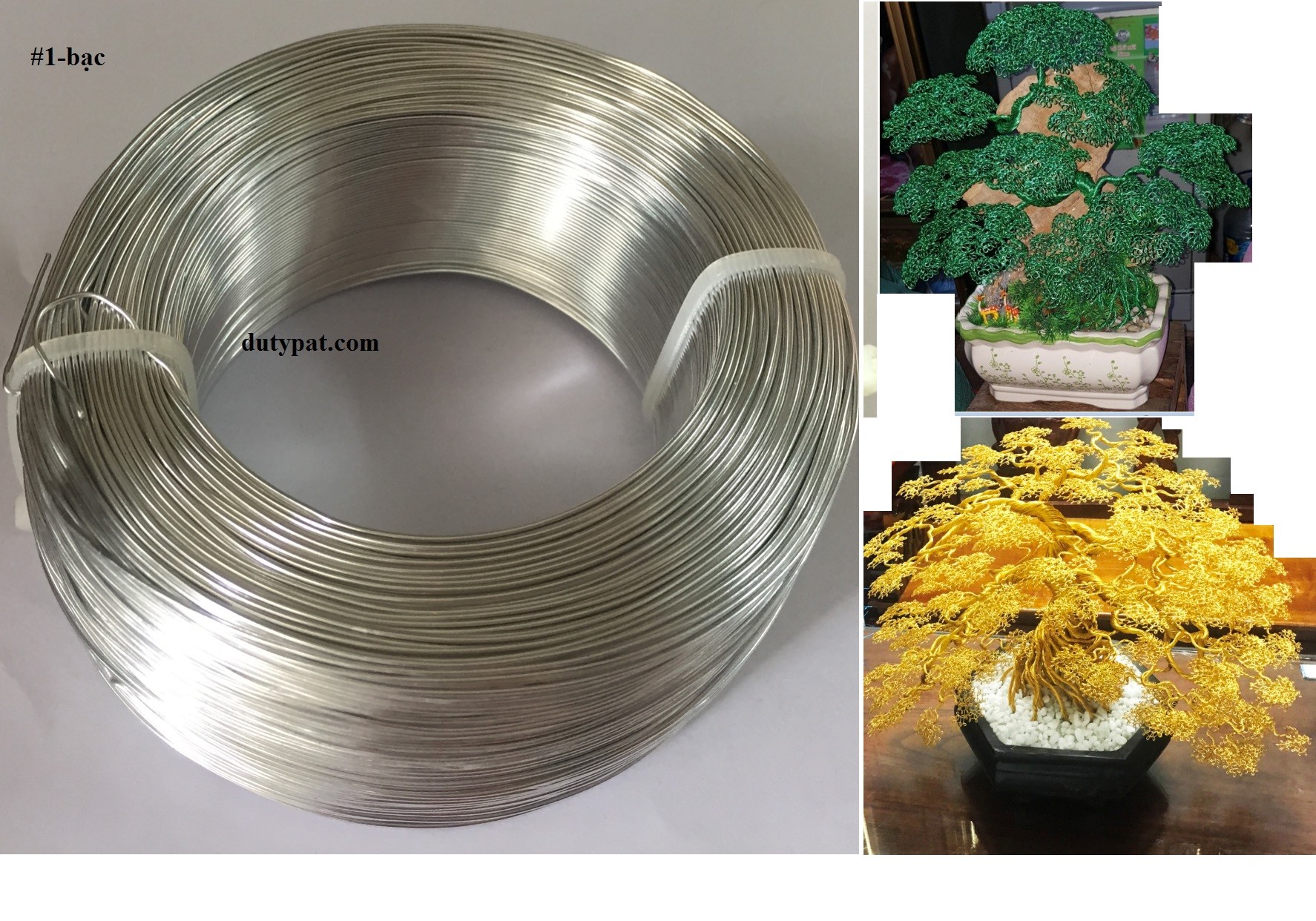 Dây nhôm mạ Nhiều màu sơn tĩnh điện cuộn 500g - Chuyên uốn cây bonsai Handmade