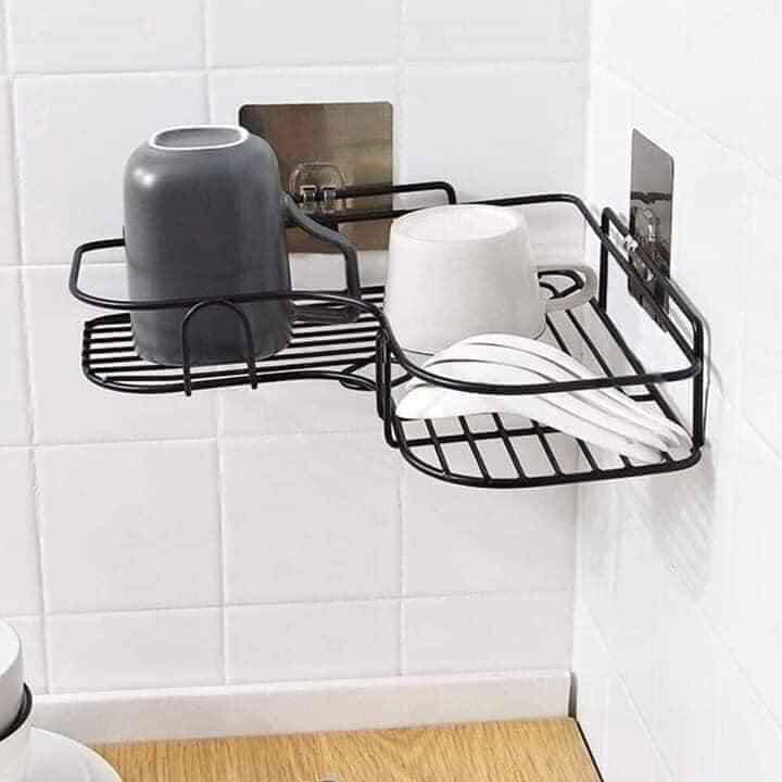 Kệ góc đen dán tường thần thánh siêu chắc