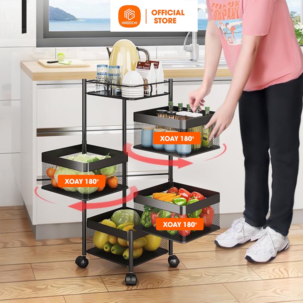 Kệ xoay đa năng 360 độ dáng vuông sử dụng thép Carbon cao cấp, kệ thanh lý do móp khay không ảnh hưởng đến công năng sản phẩm