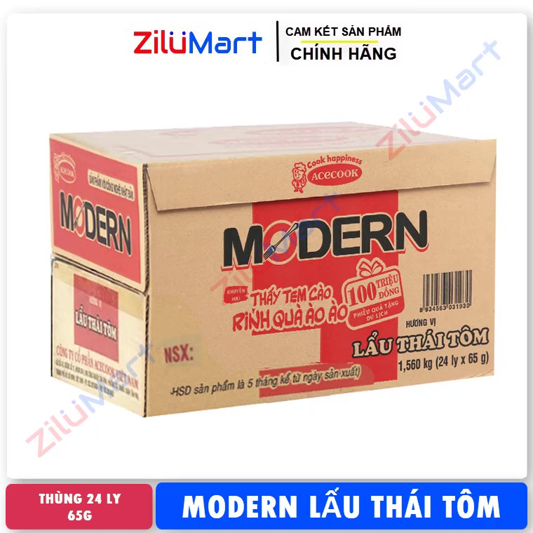 Mì ly Modern vị lẩu thái tôm loại 65g