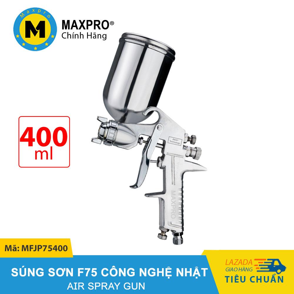 [HCM]Dụng Cụ Phun Sơn Máy Phun Sơn F75 MAXPRO Công Nghệ Nhật Bình Chứa Sơn 400ml Bằng Nhôm – MFJP75400