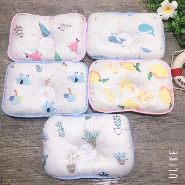 Gối lõm xô cho bé sơ sinh, chống méo đầu / Gối lõm xô mềm mại cho bé
