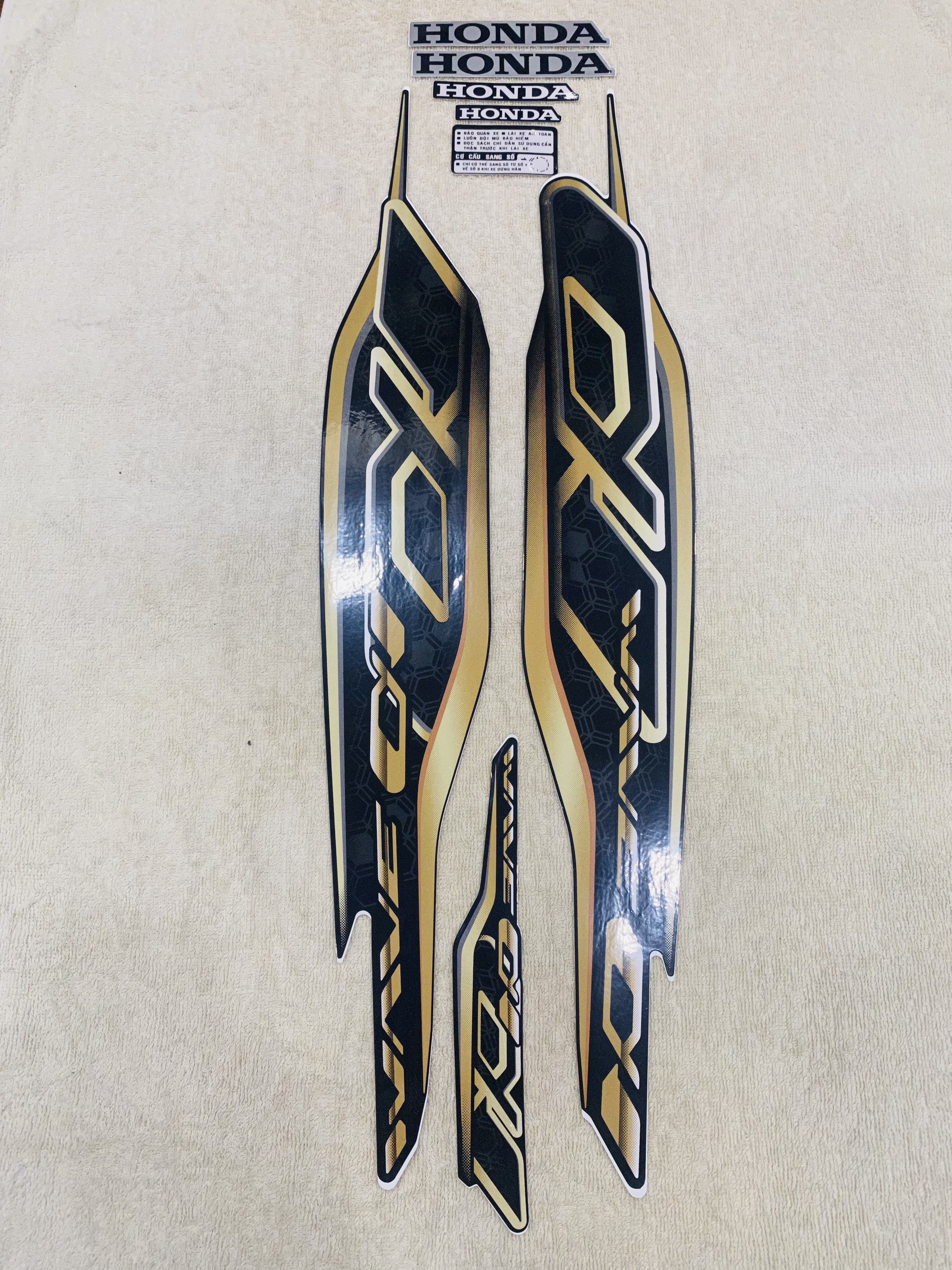 Bộ tem decal dán xe máy honda wave a 2020 2021 wave anpha wave alpha màu đen siêu đẹp
