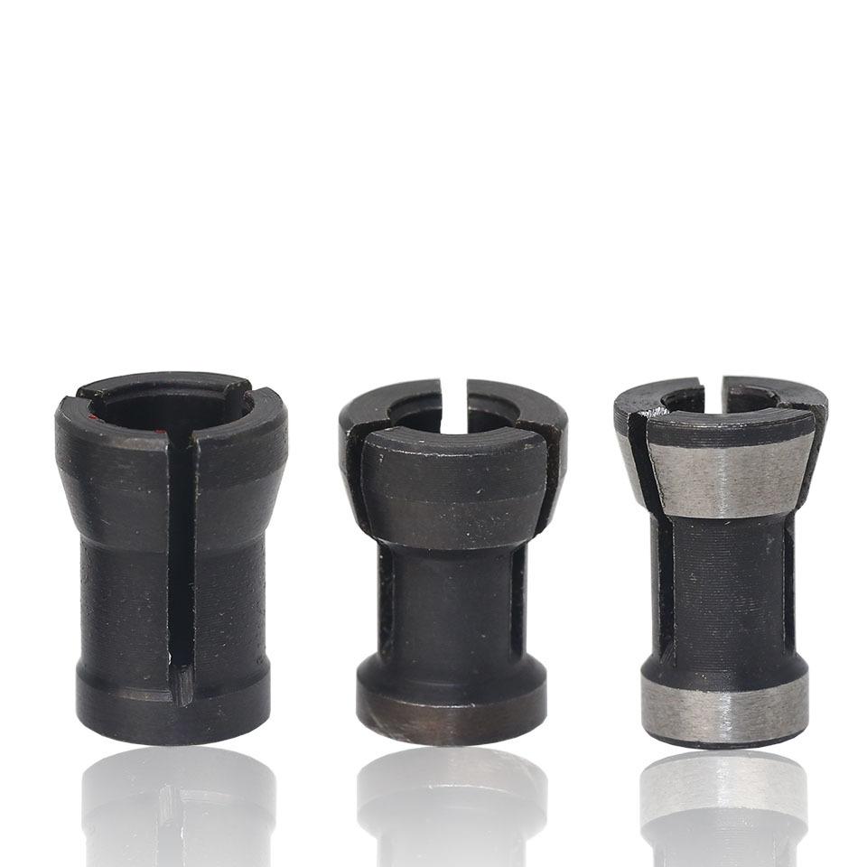 Combo 3 đầu chuyển Collet thép cacbon cho các loại mũi phay gỗ xài mũi 6 / 6.35 / 8 mm