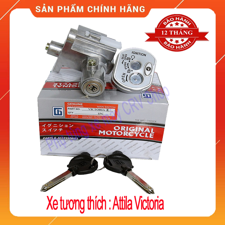 Bộ ổ khóa chống trộm xe máy ATTILA VICTORIA loại 6 cạnh