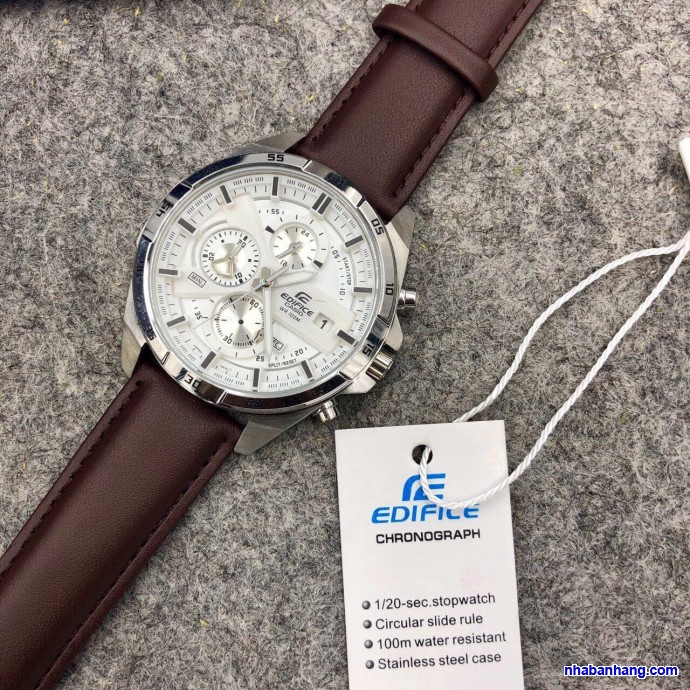 Đồng hồ nam dây da CA$IO EDIFICEO EF556L - 7AV size 44mm fullbox chống nước vỏ thép không gỉ thể thao thời trang cao cấp sang trọng Shop Kiwi FASHON