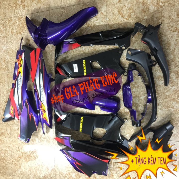 [ KÈM TEM ] Dàn áo Wave ZX - Wave alpha - Wave Thái màu TÍM, phụ tùng xe máy giá rẻ