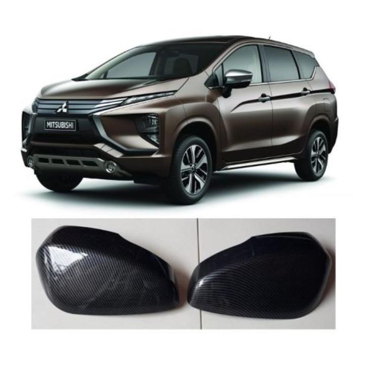 Bộ ốp gương chiếu hậu vân cacbon dành cho xe mitsubishi xpander 2018-2019