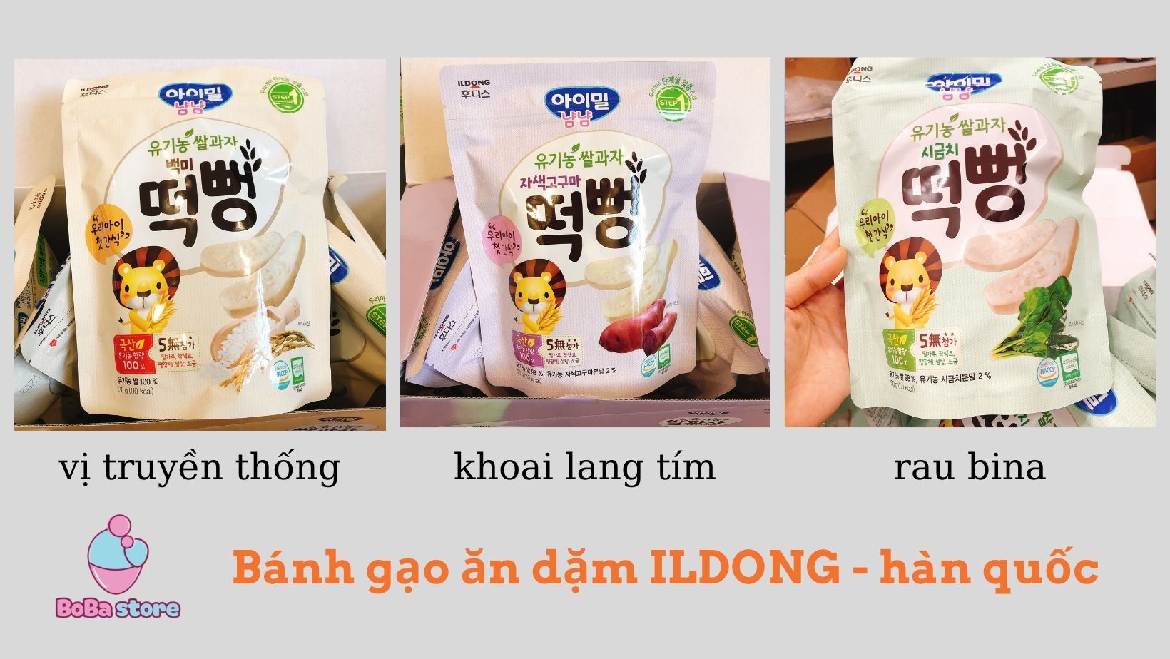 Bánh gạo Ildong cho bé từ 6 tháng - bánh ăn dặm bán chạy
