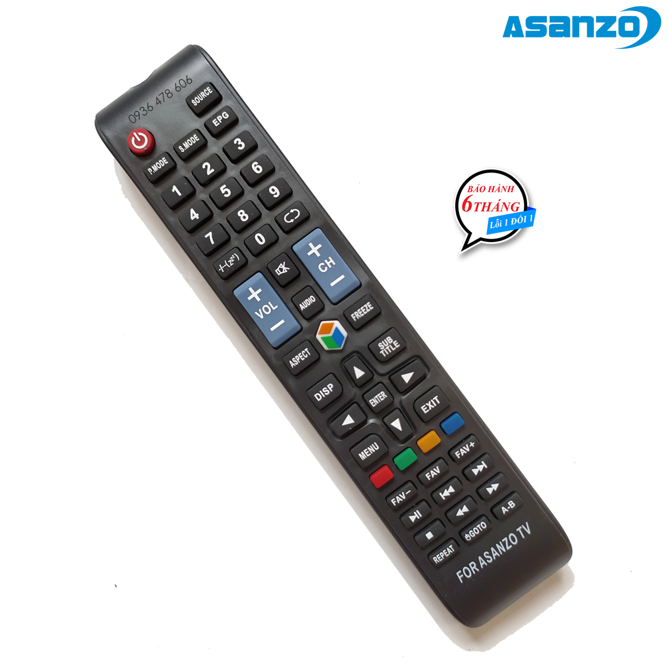 Remote điều khiển tv Asanzo Smart mẫu 4