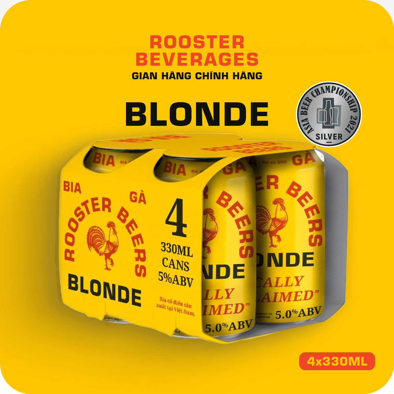 Bia thủ công | Rooster Beers Blonde 330ml X 4 lon