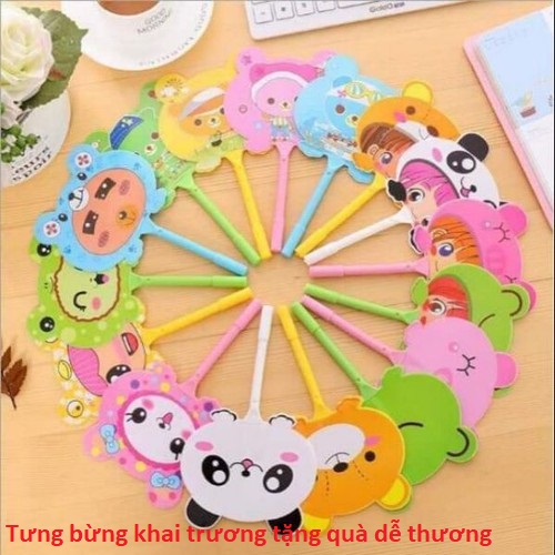 Set 3 bút bi quạt nhiều màu xinh xắn giá rẻ (mực xanh)