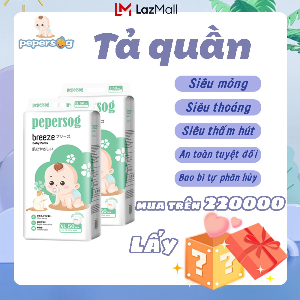 [Giá rẻ lịch sử, số lượng có hạn]Pepersog Tả quần Tã Bỉm Quần Dán Cao Cấp Pepersog Tã Dán Sơ Sinh Cho Bé Trẻ Em Đủ Size M/L/XL/XXL Newborn Nội Địa