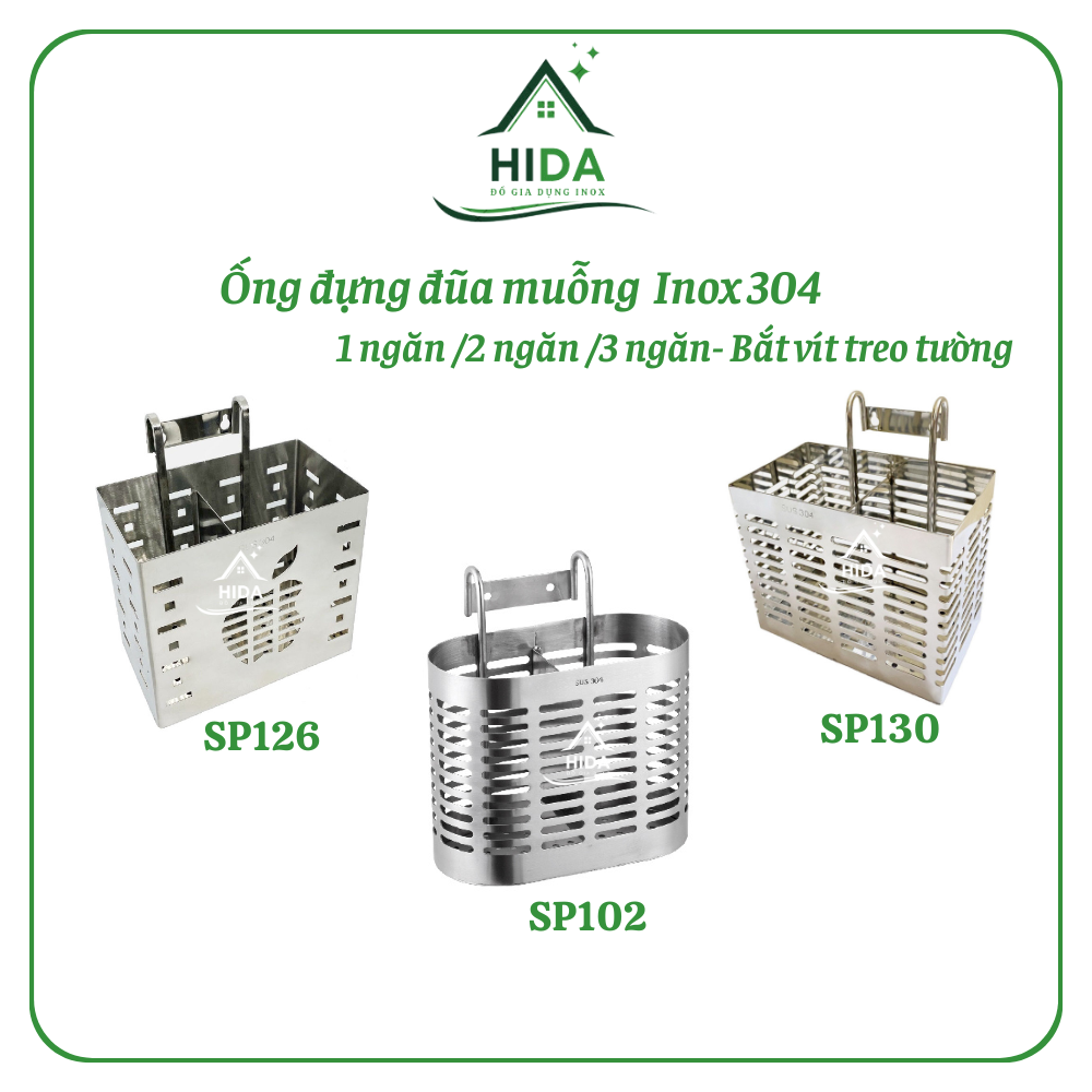 Ống đựng đũa muỗng Inox 304 PHÁT ĐẠT, giá để đũa, hộp để đũa thìa inox cao cấp, ống đũa tròn inox (SP102.126.130)