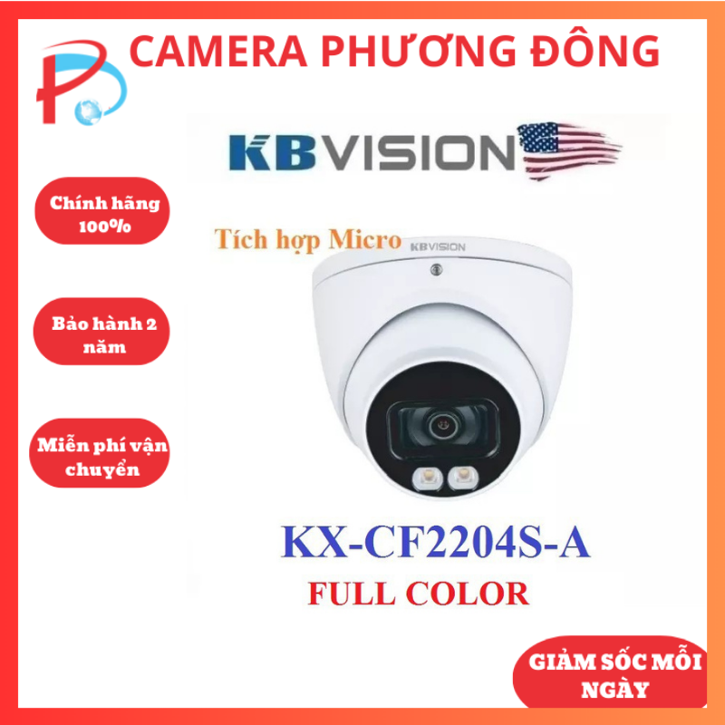 Camera dome 4 in 1 kbvision kx-cf2204s-a 2.0 megapixel full color, mic hàng chính hãng