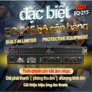 NEW 2022 |  Lọc Xì Equalizer, Lọc Xì Âm Thanh DBX 215EQ Cao Cấp - 2 Kênh - 30 Cần Chỉnh Sắc Nét Từng