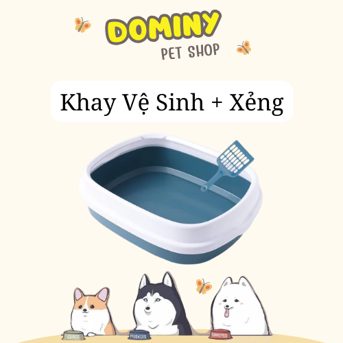 Khay Đựng Cát Vệ Sinh - Chậu Cát Vệ Sinh Cho Mèo ( Tặng Kèm Xẻng)
