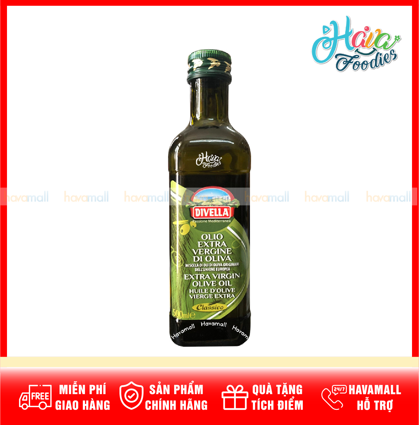 Dầu oliu nguyên chất Divella 500ml