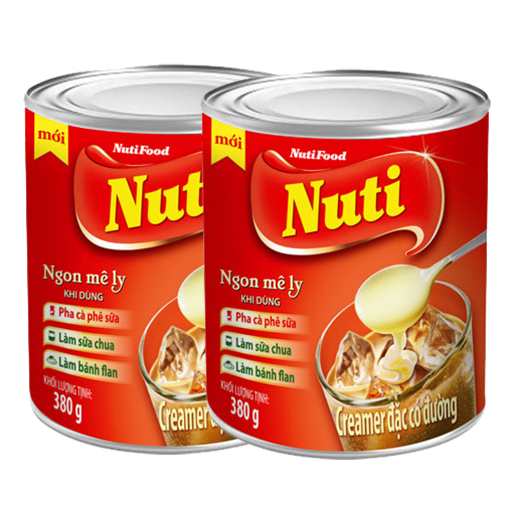 2 lon sữa đặc có đường nuti lon 380g creamer dùng làm bánh,pha cà phê-pup store