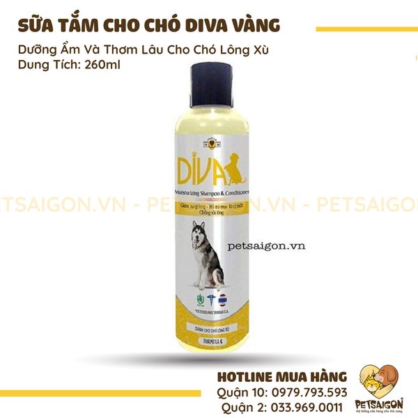 Sữa tắm diva dưỡng ẩm cho chó lông xù - chai 260ml