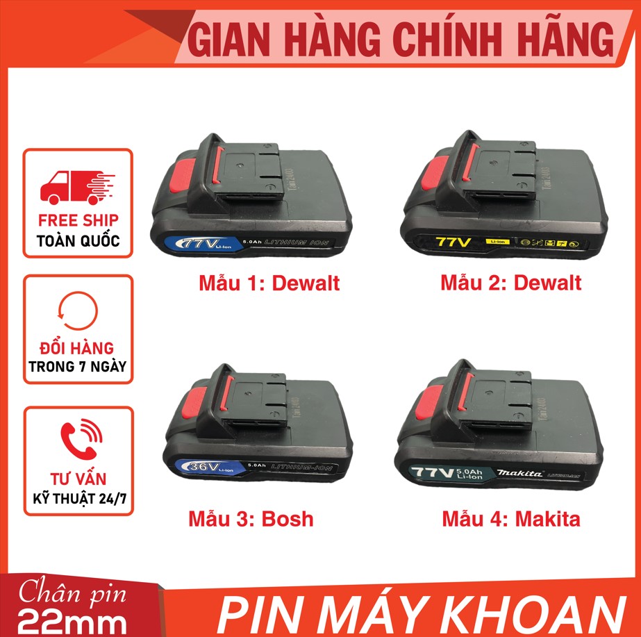 PIN MÁY KHOAN 5cell dùng cho máy khoan pin makita, dewalt, bosh, hitachi