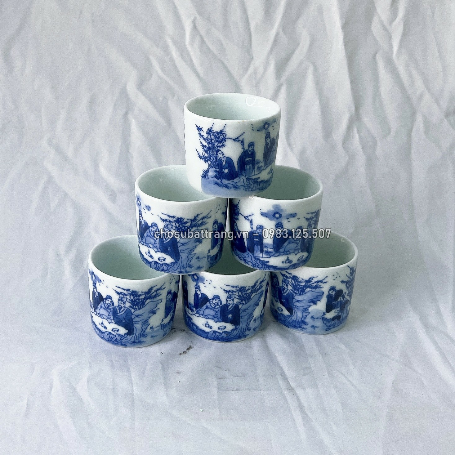 Combo 06 chén xanh uống nước loại đẹp