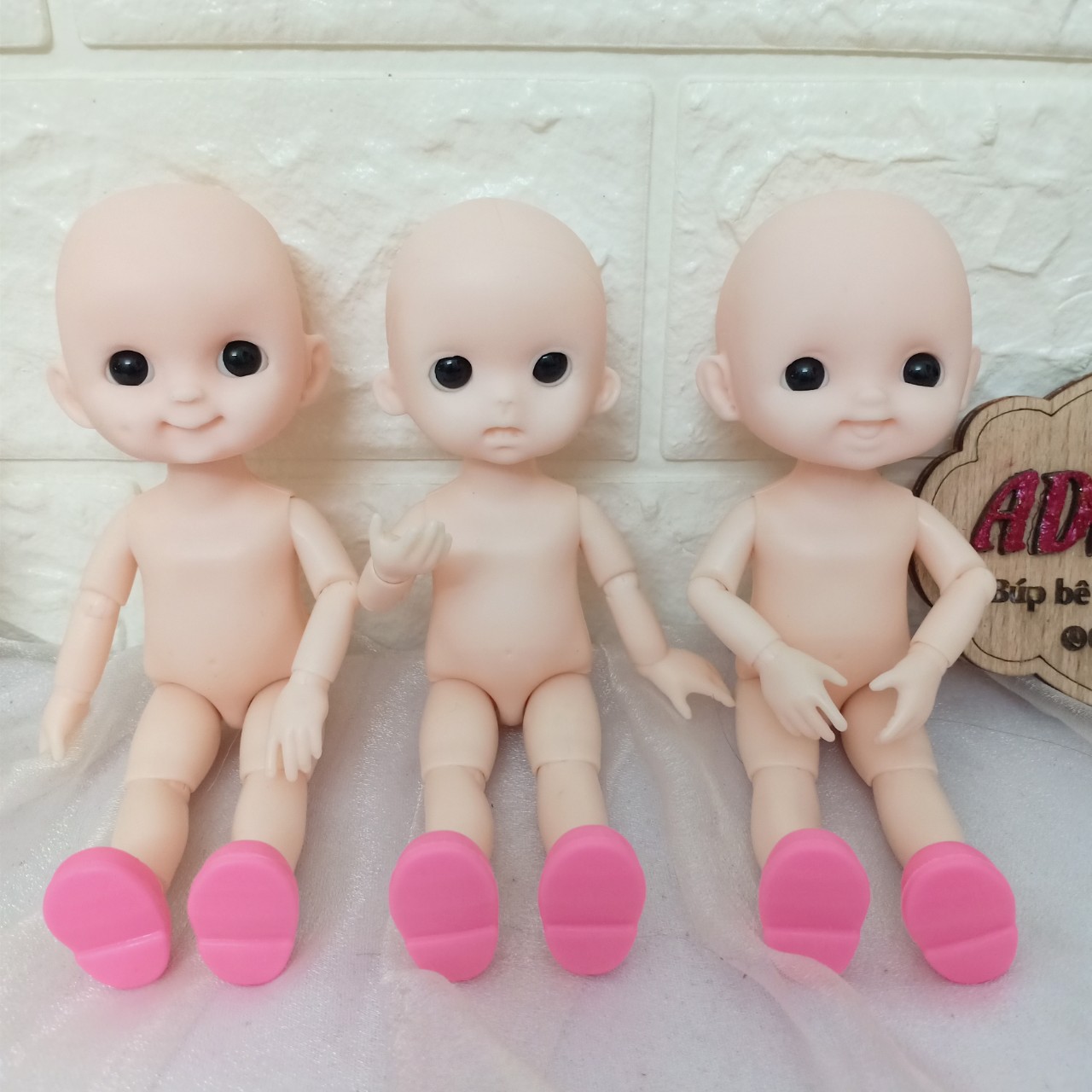 Búp Bê Em bé Mong Chưa trang điểm cao 16cm 13 khớp