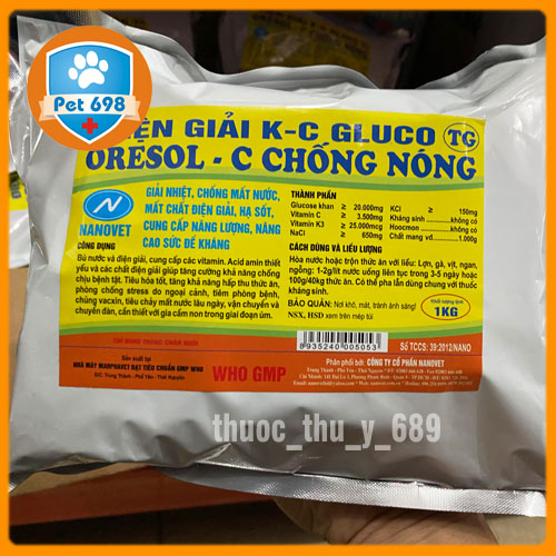 1kg chống nắng nóng - điện giải gluco-k-c tg oresol-c pet-698