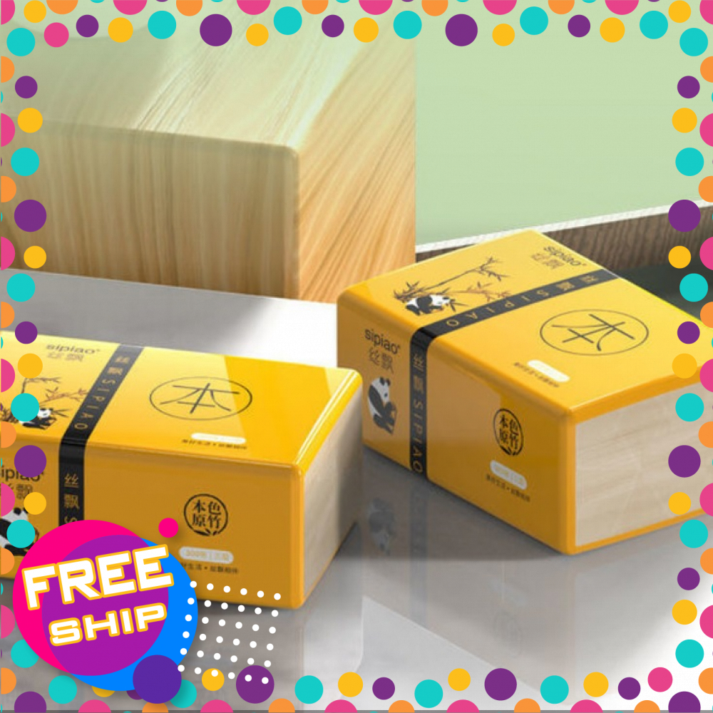 Combo 5 Gói Khăn Giấy Ăn Gấu Trúc Loại Cao Cấp Làm Từ Sợi Tre Cực Dai Cực Mềm Mịn Nhỏ Gọn Tiện Lợi