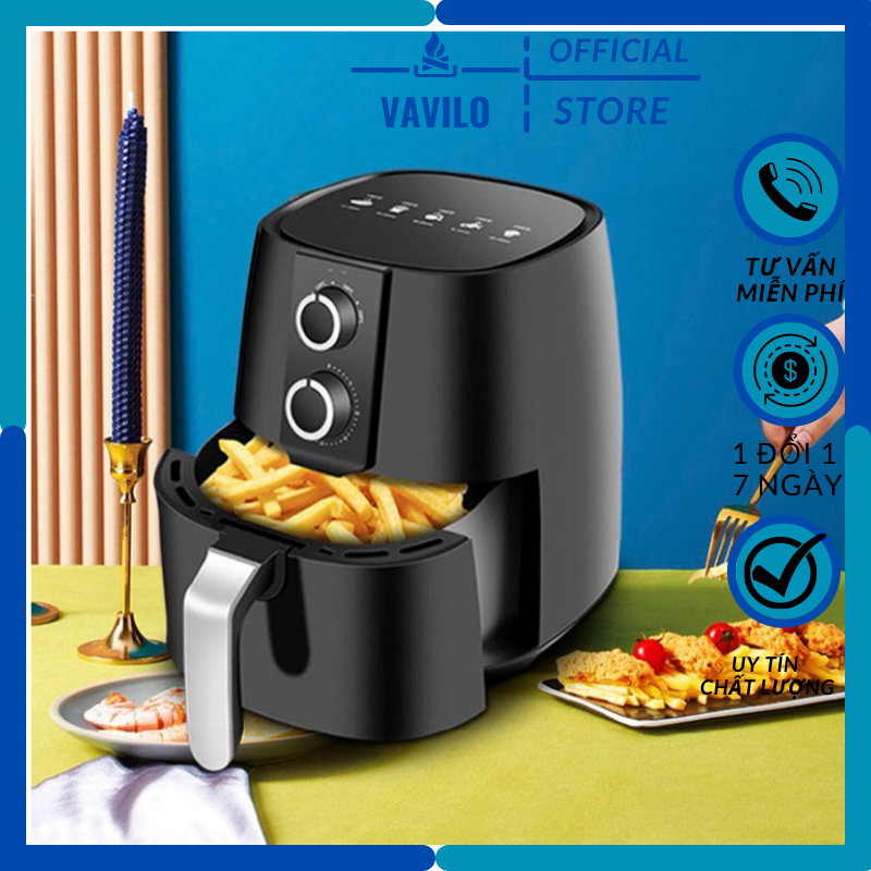 Nồi chiên không dầu camel 6 - 7lit công suất 1500w phích cấm 2 chân rất tiện lợi trong nhà bếp bảo hành 6 tháng lavilo.