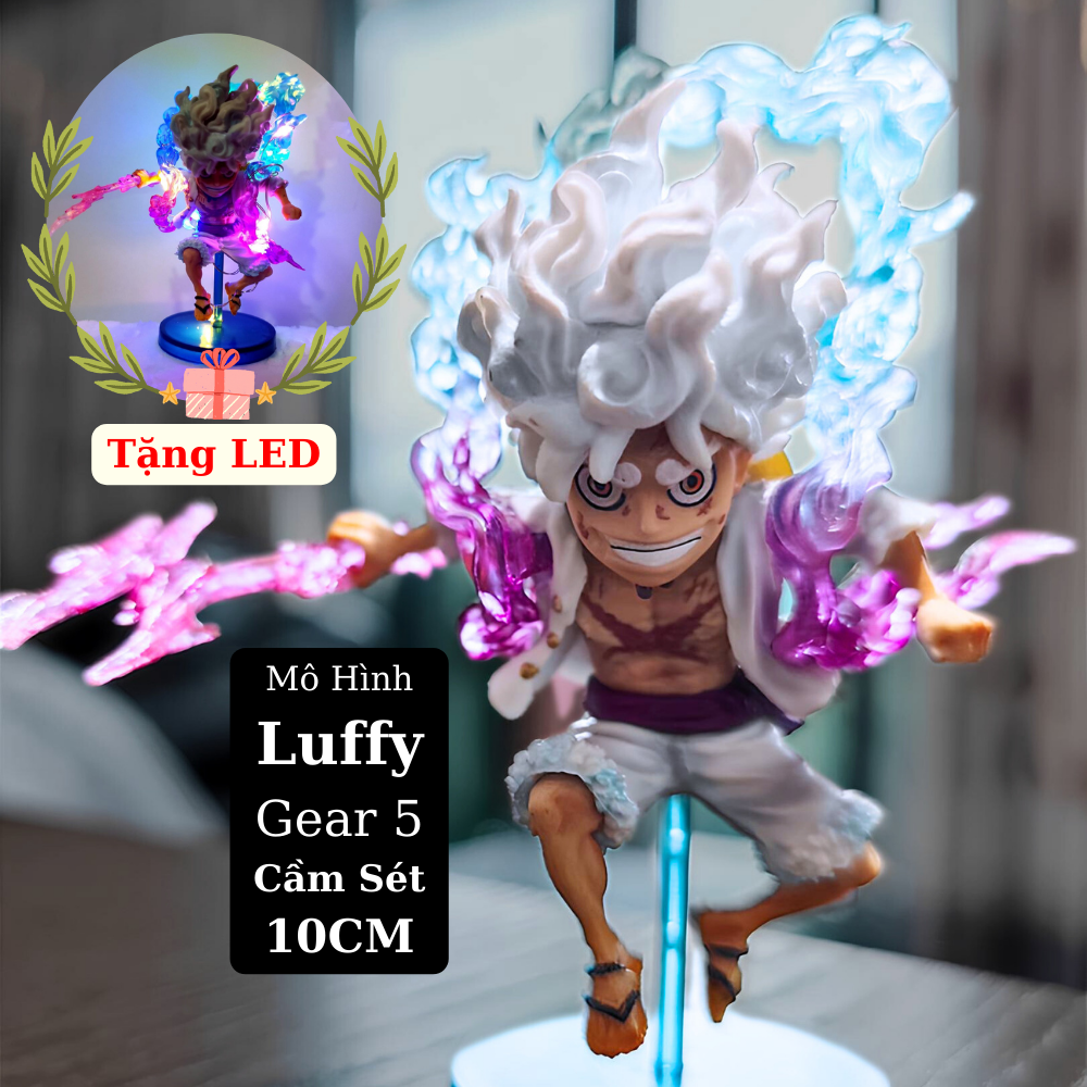 Mô Hình Luffy Gear 5 Cầm Sét 10Cm Mô hình One Piece Figure Mô Hình Anmie One Piece Luffy Vua Hải Tặc