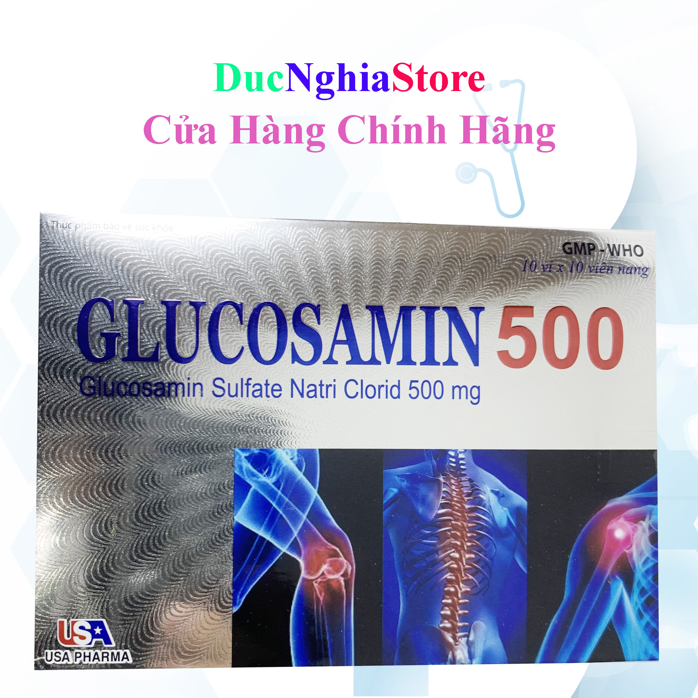 Glucosamin 500 giúp xương chắc khoẻ, ngăn ngừa thoái hóa khớp hộp 100 viên