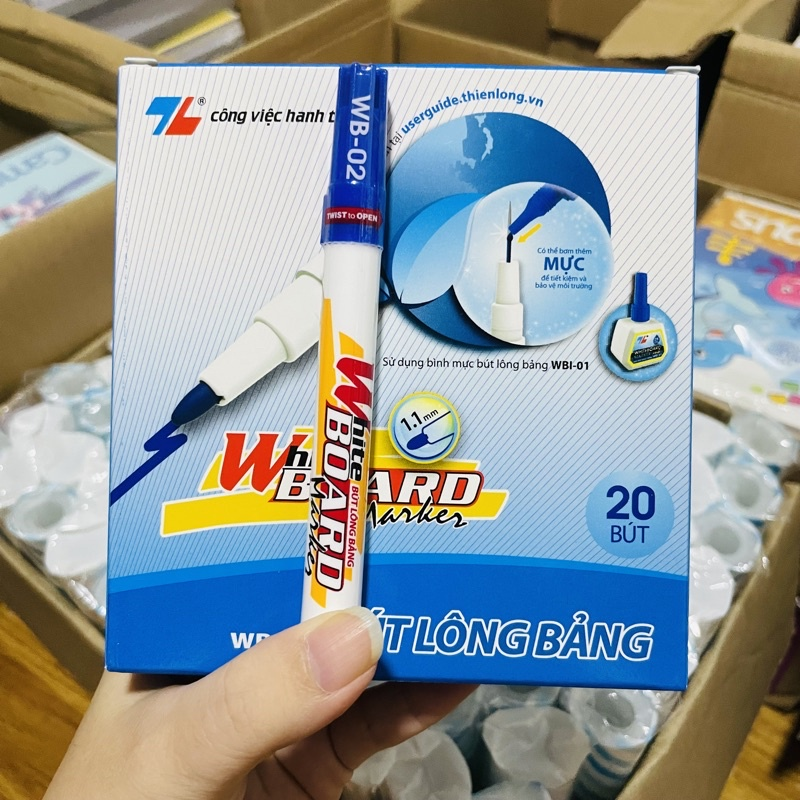 Hộp 20 bút lông bảng thiên long wb-02 - bút lông bảng nhỏ