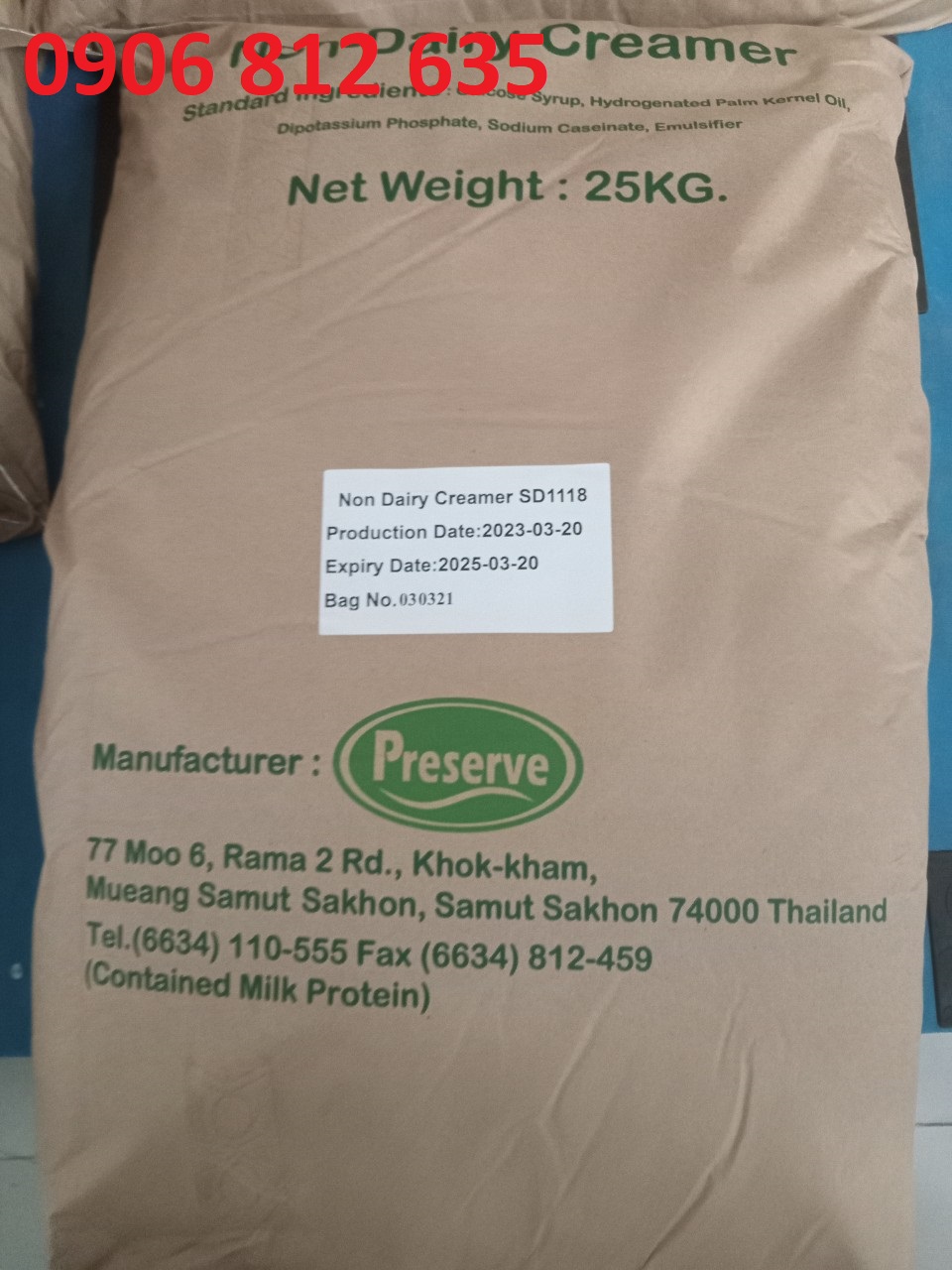 Non-Dairy Creamer_Bao 25Kg (Bột sữa béo Thái Lan)