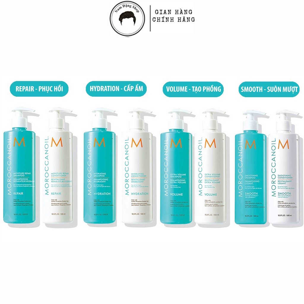 Bộ Dầu Gội & Xả Moroccanoil Moisture Repair, Hydrating, Extra Volume, Smoothing 250ml-500ml-1000ml