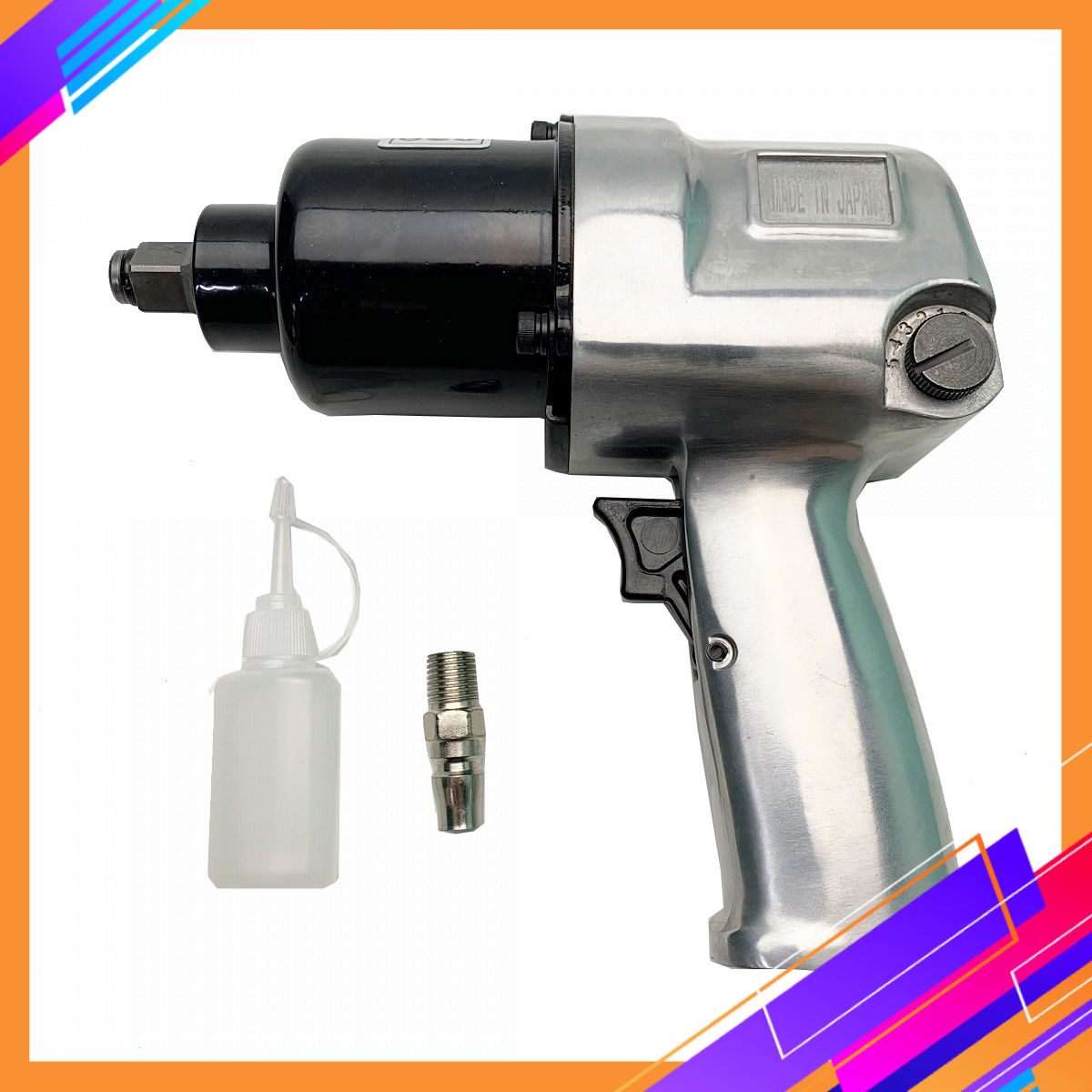 Máy siết vặn bu lông hơi, máy bắn bu lông dùng hơi cầm tay 1/2inch KUSAKI KG-18P. Siết/ tháo vặn ốc,bu lông cho các loại xe máy, ô tô con tải trọng dưới 2 tấn.