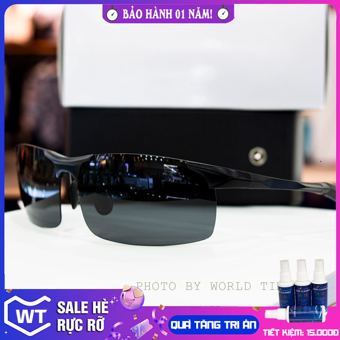 Kính mát nam cao cấp PL Full hộp, khăn, thẻ, bảo hành 12 tháng, tròng Polarized chống chói, chống lóa