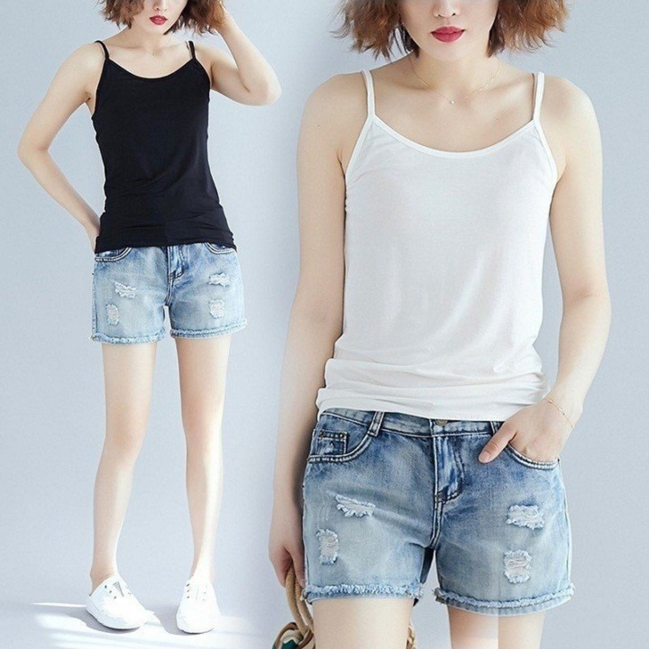 Áo Hai Dây Thun Cotton Co Giãn A2D