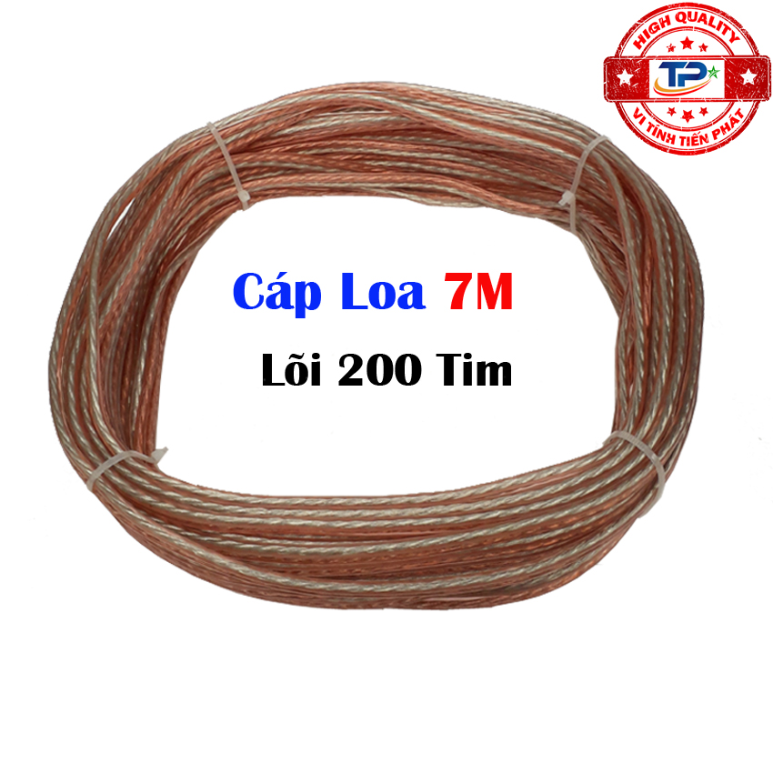 Dây cáp loa truyền âm thanh từ Amply ra Loa lõi 200 Tim dài 7m  - Toppoinmt núi .