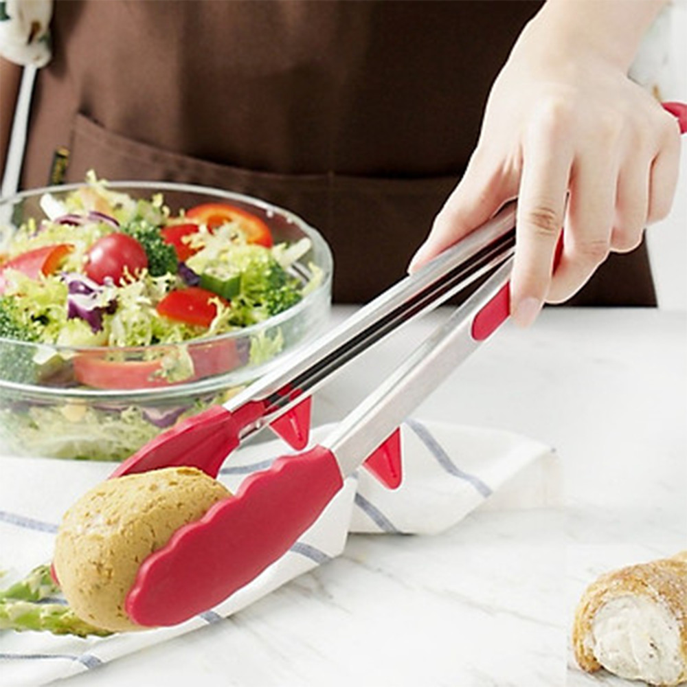 Kẹp Gấp Thức Ăn - Kẹp Gắp Thực Phẩm Bằng Thép Không Gỉ Và Silicon Tiện Dụng